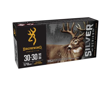 Browning Ammunition Silver .30-30 Winchester 170 gr PSP 20rds Rifle Ammo for Classic Hunting - B192630301