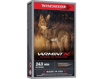 Winchester Ammunition Varmint X .243 Winchester 65 gr XPPT 20rds Rifle Ammo for Precision Hunting - X243PXP