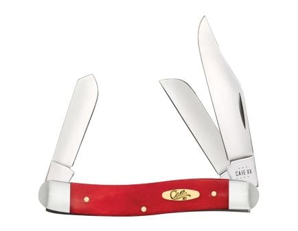 Case Dark Red Bone Stockman Folding Knife Clip Point/Sheepsfoot/Spey Red - Durable, Lightweight and Reliable Handle - 10764