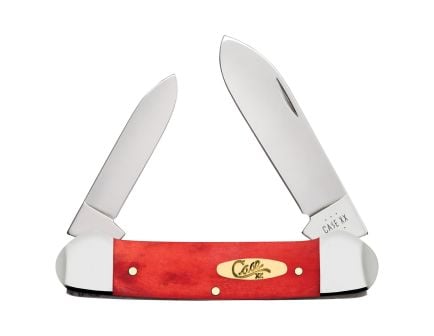Case Dark Red Bone Canoe Folding Knife Spear/Pen Red - Durable, Lightweight and Reliable Handle - 10765