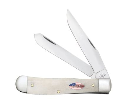 Case Trapper Folding Knife Clip Point/Spey Natural - Durable, Lightweight and Reliable Handle - 14090