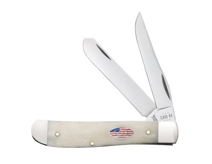 Case Mini Trapper Folding Knife Clip Point/Spey Natural - Durable, Lightweight and Reliable Handle - 14091