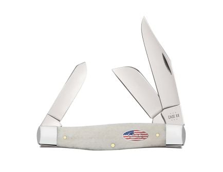 Case Large Stockman Folding Knife Clip Point/Sheepsfoot/Spey Natural - Durable, Lightweight and Reliable Handle - 14093