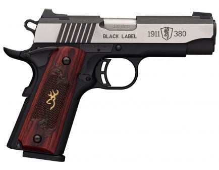 Browning 1911-380 Black Label Medallion Pro Compact 380 ACP 8 Round Pistol, Black - 051915492