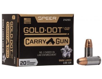 Speer Gold Dot Carry Gun 165 gr HP .40 S&W Ammo, 20 Rounds | PSA