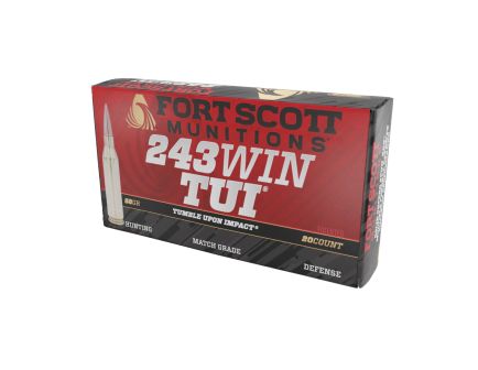 Fort Scott Munitions Tumble Upon Impact .243 Winchester 58 gr Ammo SCS - 20rds - 243058SCV