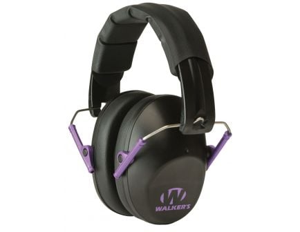 Walkers Game Ear 22 dB Pro Low Profile Over the Head Folding Muff, Purple/Black - GWPFPM1BKPU