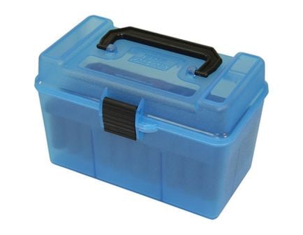 MTM Case Gard .300 WSM/.300 Remington Ultra Magnum Deluxe Ammo Box, 50rds Clear Blue