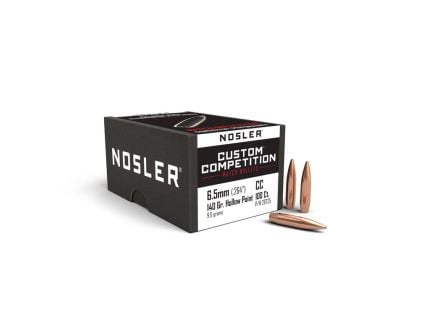 Nosler 6.5mm (.264) 140gr Custom Competition Hollow Point BT Bullets 50ct - 26725