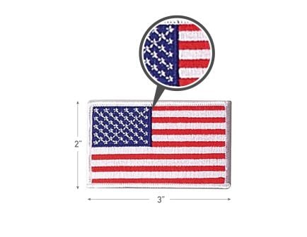 Rothco Iron On - Sew On Embroidered Us Flag Patch With White Border, Orientation Normal