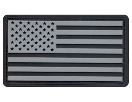 Rothco Pvc Us Flag Patch With Hook Back - Black - Silver, Packaging Bulk Packaging
