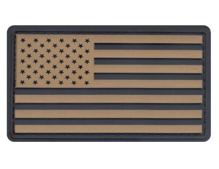 Rothco Pvc Us Flag Patch With Hook Back - Black - Khaki, Packaging Bulk Packaging