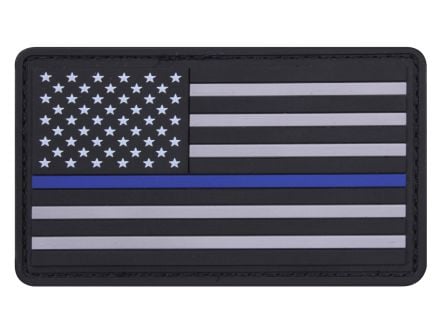 Rothco Pvc Thin Blue Line Flag Patch - Hook Back, Packaging Bulk Packaging