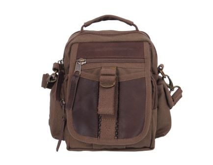 Rothco Vintage Canvas Leather Travel Shoulder Bag - Brown