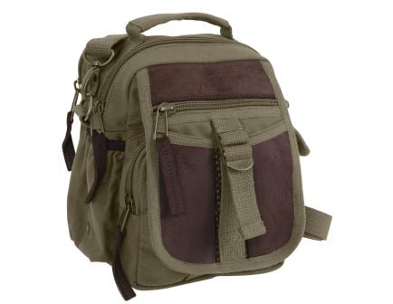 Rothco Vintage Canvas Leather Travel Shoulder Bag - Olive Drab