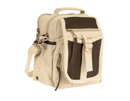 Rothco Vintage Canvas Leather Travel Shoulder Bag - Khaki