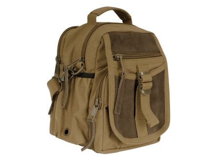 Rothco Vintage Canvas Leather Travel Shoulder Bag - Coyote Brown
