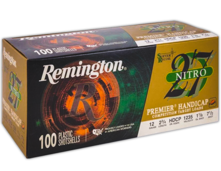 Remington Premier Nitro 27 Handicap Load 12 Gauge 2.75" #7.5 - 1.12 oz - 100rds - 28867