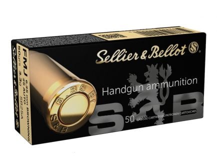 Sellier & Bellot 25 Auto/ACP (6.35 Browning) 50gr FMJ Ammunition  50rds - SB25A
