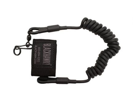 BLACKHAWK! Tactical Pistol Lanyard - Coiled, Single Swivel 90PTL2BK
