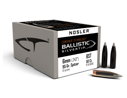 Nosler 6mm (.243) 95gr Combined Technolgy Ballistic Silvertip BT Bullets 50ct - 51040