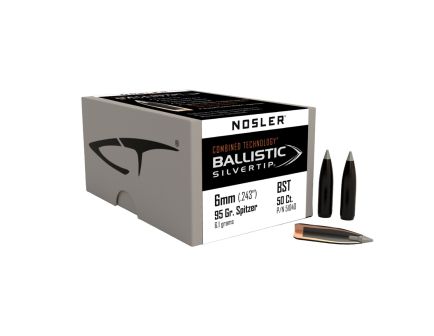 Nosler 6mm (.243) 95gr Combined Technolgy Ballistic Silvertip BT Bullets 50ct - 51040