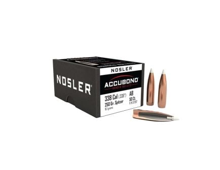Nosler 338 Caliber (.338) 250gr AccuBond Bullets 50ct - 57287