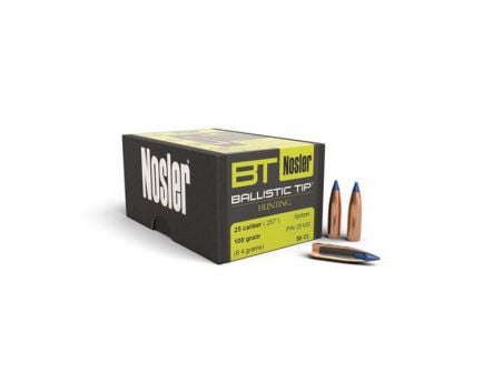 Nosler 25 Caliber (.257) 100gr Spitzer Ballistic Tip Bullets 50ct - 25100