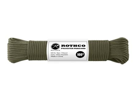 Rothco 550Lb Type III Polyester Paracord - Olive Drab, 100