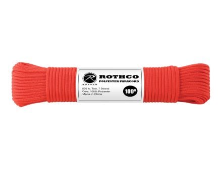 Rothco 550Lb Type III Polyester Paracord - Red, 100