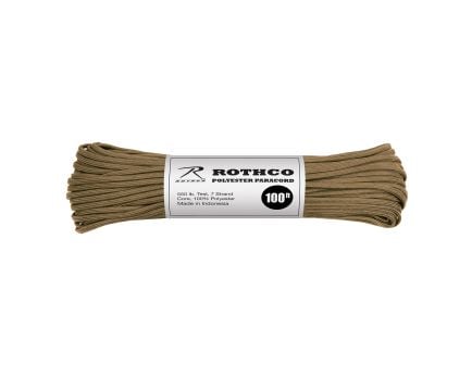 Rothco 550Lb Type III Polyester Paracord - Coyote Brown, 100