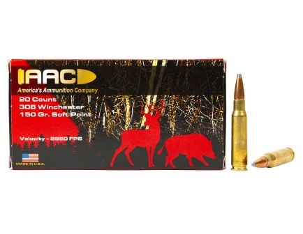 AAC 308 Winchester Ammo 150 Grain Soft Point 20rd Box