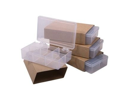 Brownells 4.50" x 2.75" x 1.25" Storage Bin, Clear Pack of 4