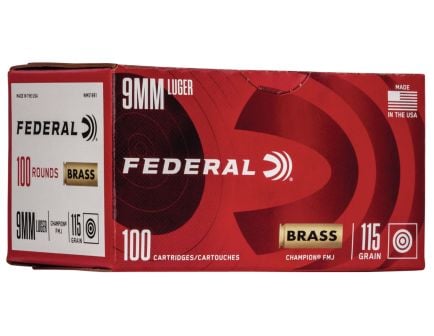 Federal 9mm 115gr FMJ Champion Ammunition 100rds - WM51991