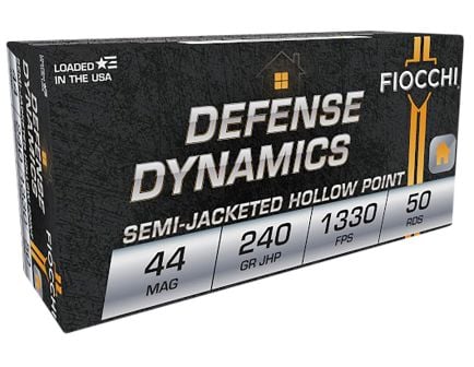 Fiocchi Defense Dynamics .44 Magnum 240gr JHP Ammo, 50rd - 44D500
