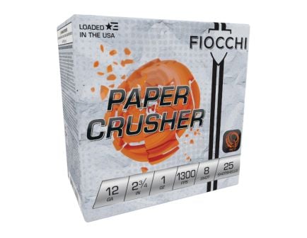 Fiocchi Paper Crusher 12 Gauge 2.75" #8 1 oz - 25rds - 12FPCRS8