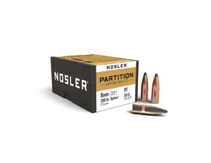 Nosler 8mm (.323) 200gr Partition Spitzer Bullets 50ct - 35277