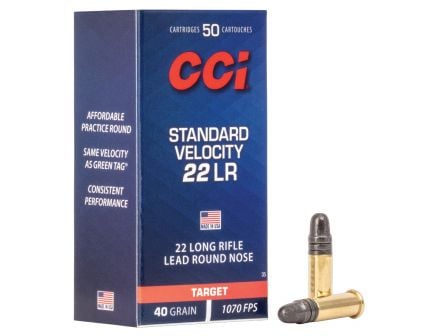 CCI .22 Long Rifle 40 Grain Lead Round Nose Standard Velocity Ammunition 50 Rds. 0035