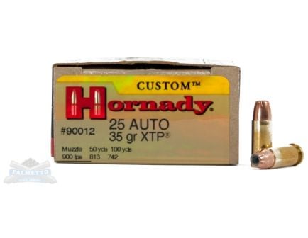 Hornady .25 Auto/ACP 35gr XTP Custom Pistol Ammunition 25rds - 90012