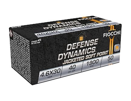 Fiocchi Defense Dynamics 4.6X30 H&K 40gr JSP Ammo, 50rds - 46EXB