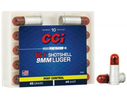 CCI BIG 4 45 gr Shotshell #4 Shot 9mm Ammo, 10/box - 3712CC