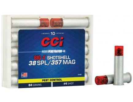 CCI BIG 4 84 gr Shotshell #4 Shot .38 Spl/357 Mag Ammo, 10/box - 3714CC
