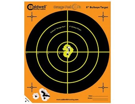 Caldwell Orange Peel 12" Self-Adhesive Bullseye Shooting Target, Orange/Black, 5 Sheets/pack - 120556