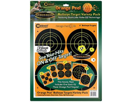 Caldwell Orange Peel 4" Self-Adhesive Bullseye Shooting Target, Orange/Black, 10 Sheets/pack - 410864