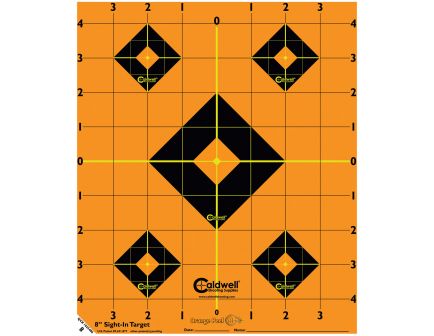 Caldwell Orange Peel 12" Self-Adhesive Sight-In Shooting Target, Orange/Black, 5 Sheets/pack - 244561
