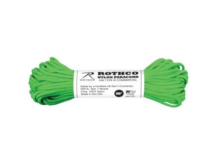 Rothco Nylon Paracord Type III 550 Lb - Safety Green, 100