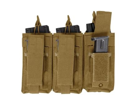 Rothco Molle Triple Kangaroo Rifle And Pistol Mag Pouch - Coyote Brown