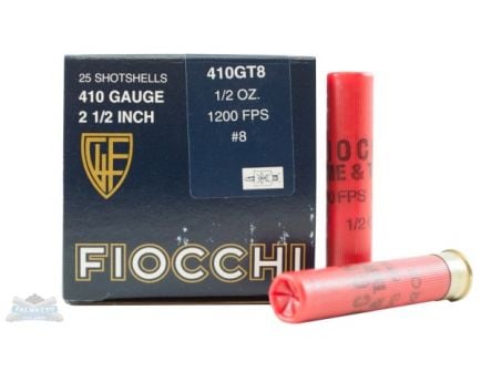 Fiocchi 410ga 2.5" 1/2oz #8 Game Load Shotshell Ammunition 25rds - 410GT8