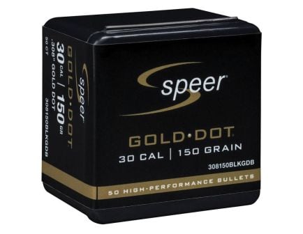 Speer Gold Dot .308 Cal SP Rifle Component Bullet, 150 gr 0.308" 50rds