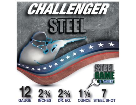 Challenger Steel Game and Target 12 Gauge 2-3/4" #7 1-1/8 Ounce 250rds Case